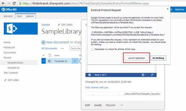 open menu page in share point